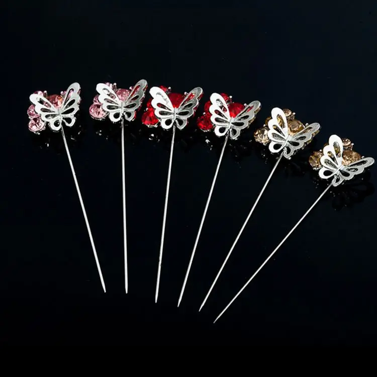

Scarf Pin Brooch High Quality Butterfly Hijab Pins Muslim Fixed Fancy Safety Pin, White, red, black, pink, crystal yellow, and blue,also can custom