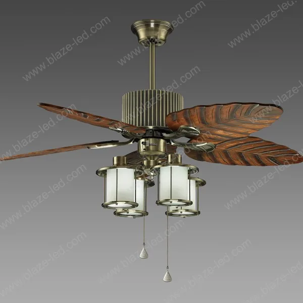 wooden blade ceiling fans with led light