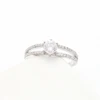 Inlaid diamond exquisite luxury charm woman 925 silver ring