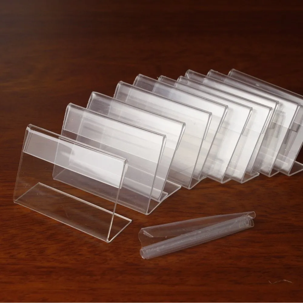 5 x Clear Plastic Rectangular 9cm x 6cm Menu Table Display Holder 