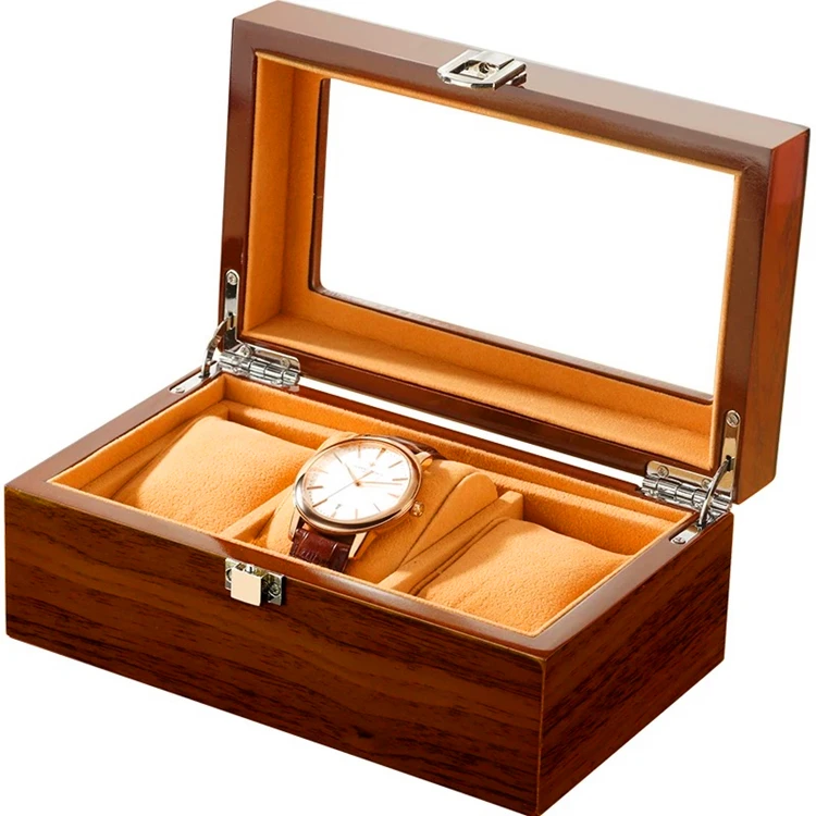 

Custom Matt Lacquer Wooden Velvet OEM Watch Packing Box Watch Storage Box, Brown/customized