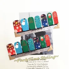 Merry Xmas Party Time Nail Arts Sticker 14 pcs set Waterproof Nail Decals Art Stickers Manicure