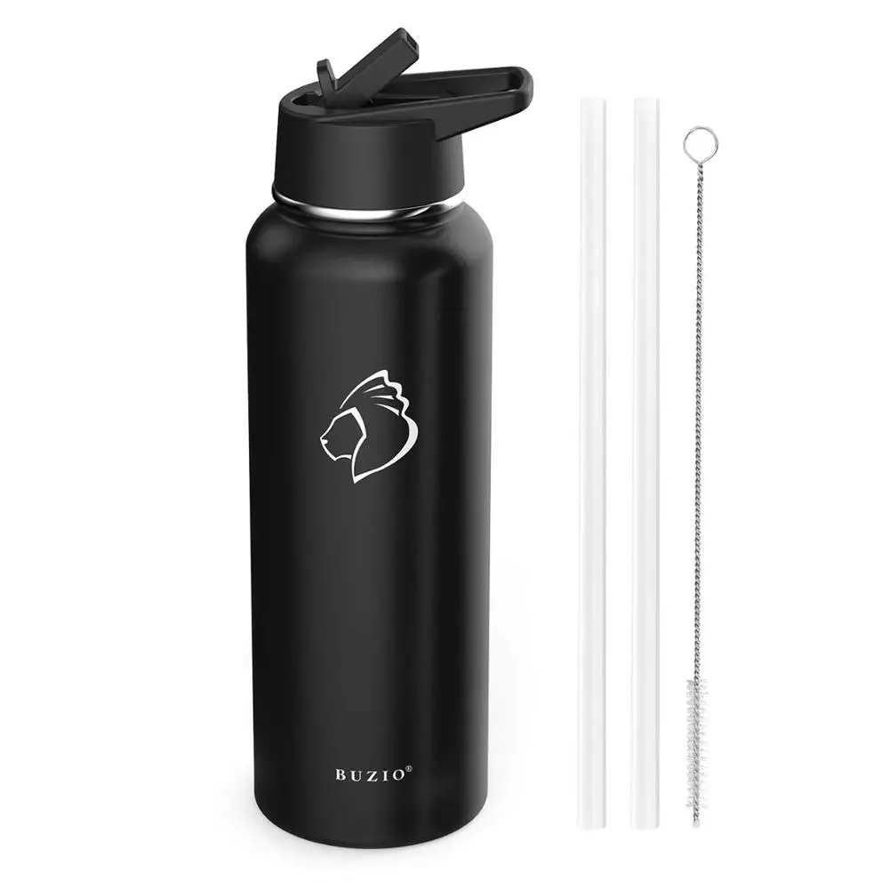 2019 best selling vacuum insulated water bottle with straw cover with double layers wide mouth bpa-free can be customized