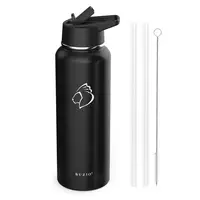 

2019 best selling vacuum insulated water bottle with straw cover with double layers wide mouth bpa-free can be customized