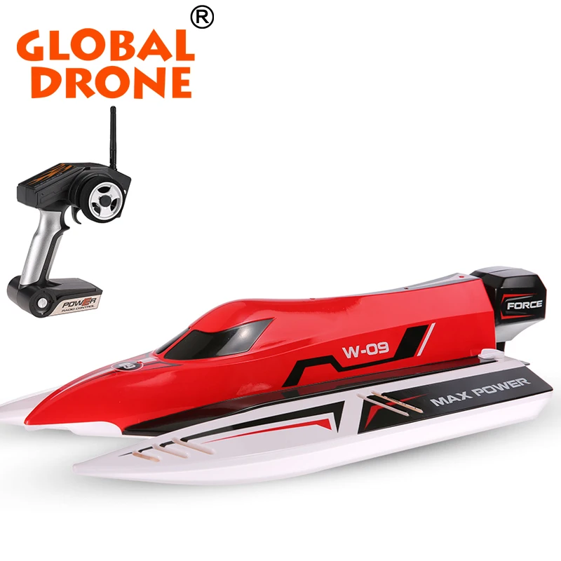 

Best selling Global Drone Wltoys WL915 2.4GHz rc speed boat bensin 50km/h RC Speedboat Racing Boat brushless rc boat, Red/green