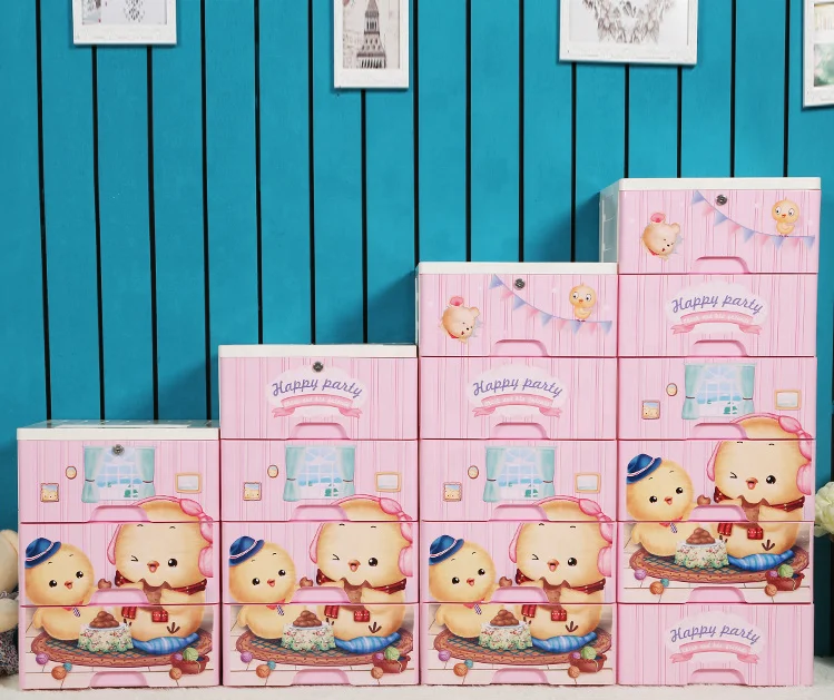 
Baby Plastic Divided Drawer Wardrobe Clothing Storage Drawers 