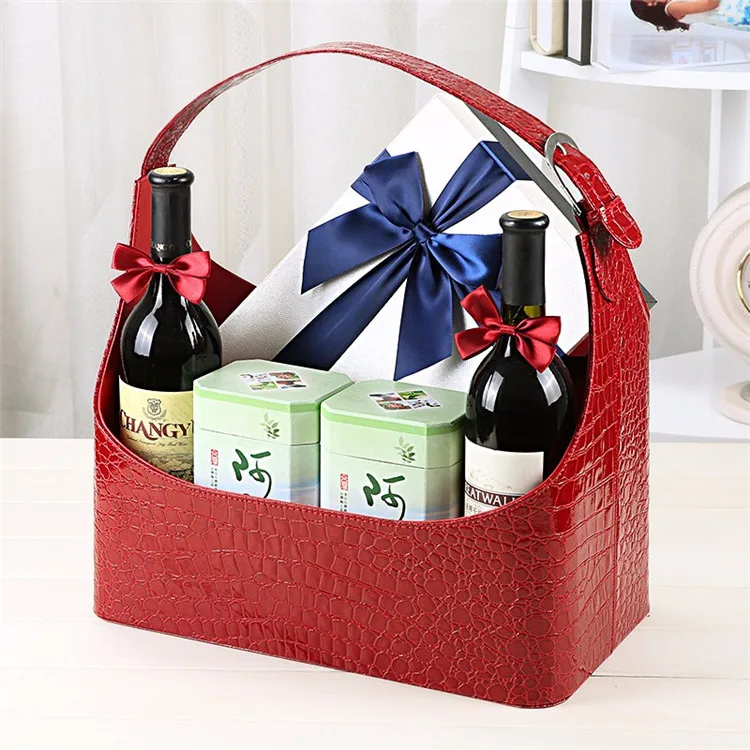 Beautiful Faux Leather Empty Recycled Valentines Day Gift Basket - Buy