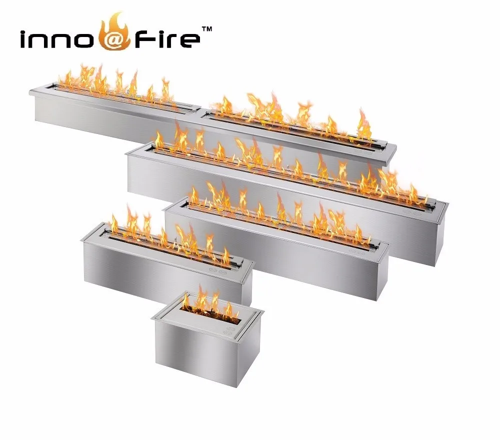 

Inno living fire 1.2 M fireplace outdoor heater fire pit steel, Brushed stainless steel