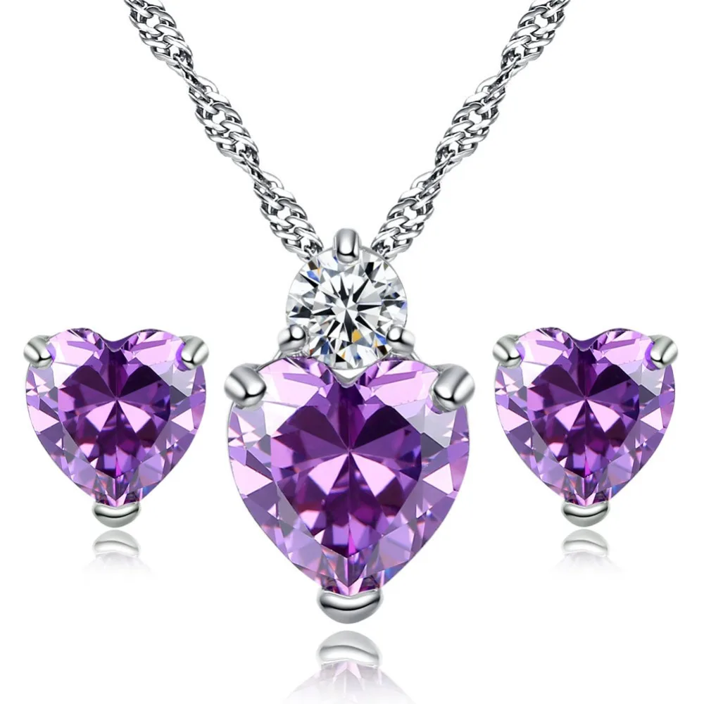 

Handmade Dubai New Red White And Purple AAA Zircon Jewelry Set Fashion, As shown in picture