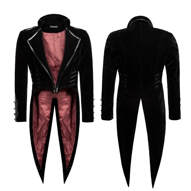 Y-737 Gothic Gown men velvet jacket swallow-tailed dress jackets
