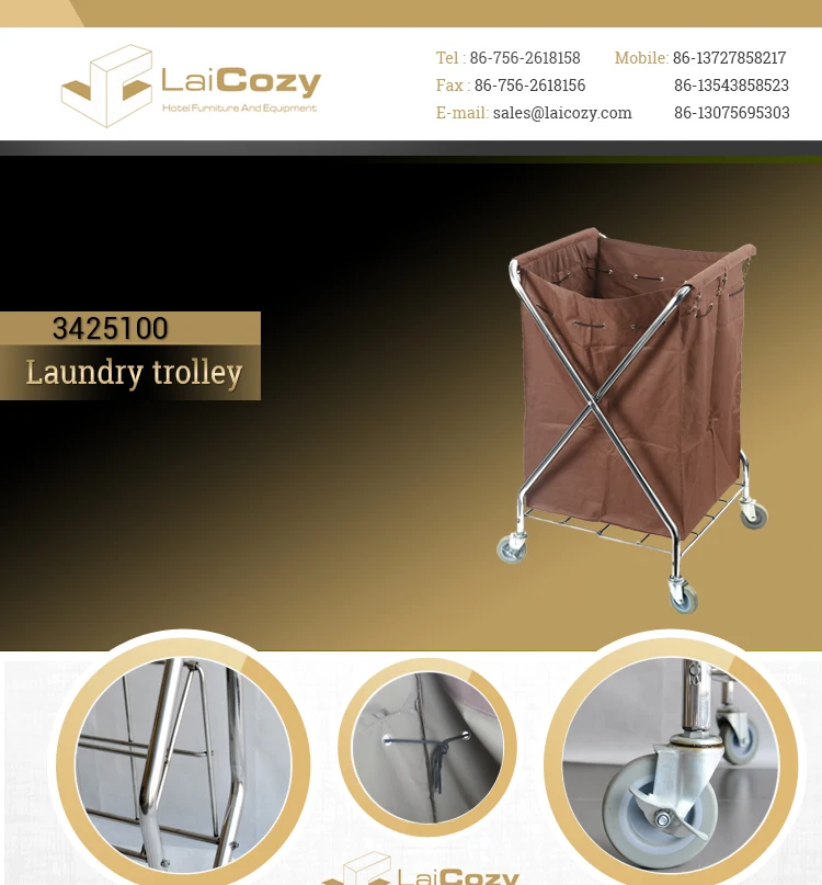 Laicozy 2018 Hotel Laundry Hamper Trolley Linen Trolley Housekeeping Cart Industrial Laundry