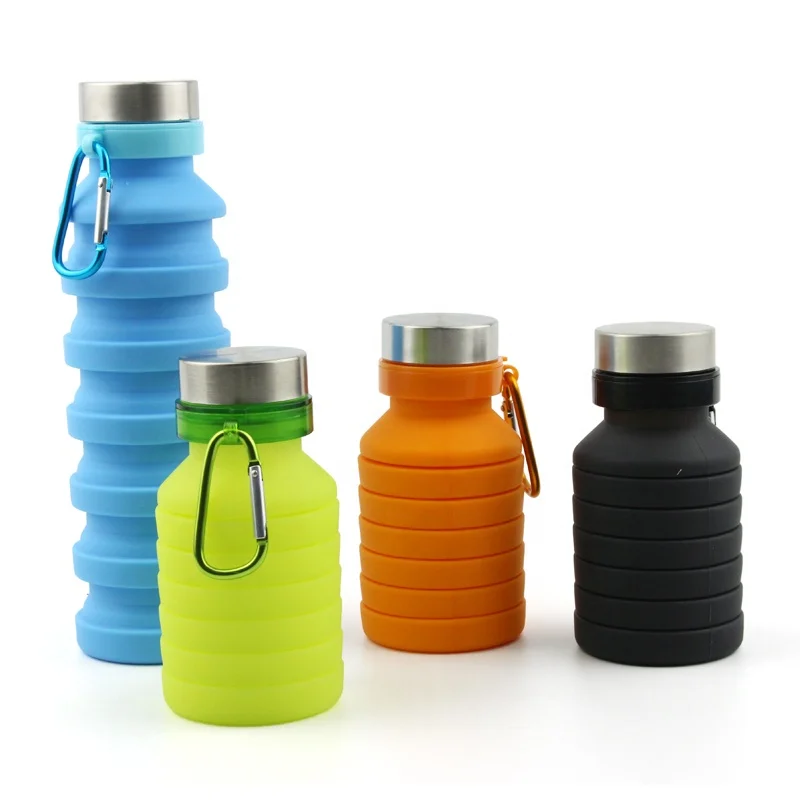 Private Label BPA Free Collapsible Sports Silicone Folding Water Bottle