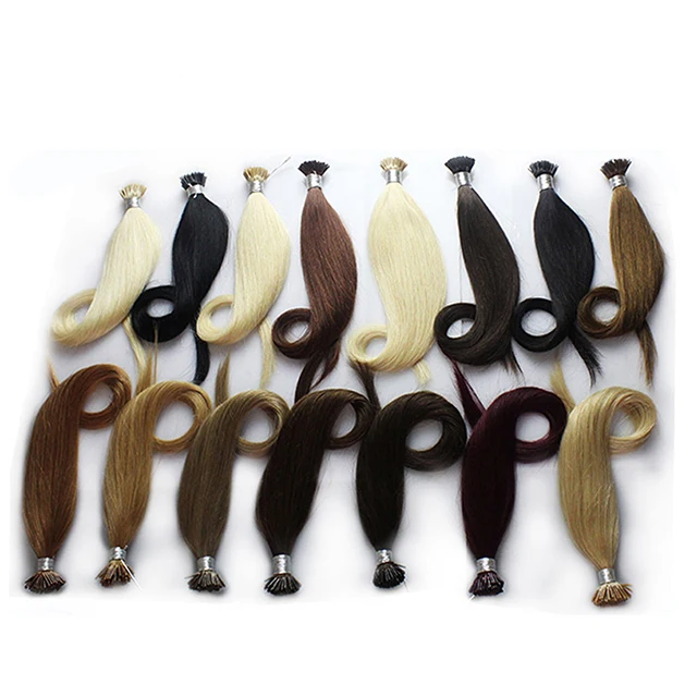 

Top quality indian virgin i tip hair natural color 100g enough for black women 7-15 days, 1# 1b# 2# 4# 6# 8# 18# 33# 99j# 27# 60# 613# 24#