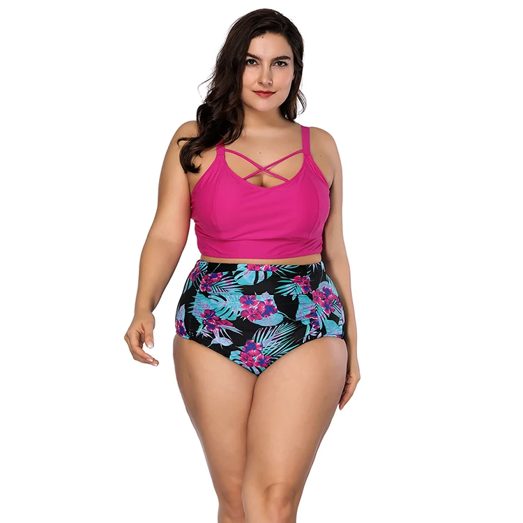 

2019 Fashion Custom Printed High Waist Bikini Sexy Women New Bathing Suit Plus Size Swimwear