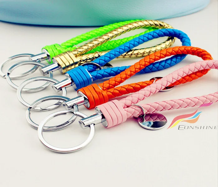 Colourful Personalized Custom Fabric Keychains Logo Bulk Leather Car