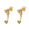 Dainty18k gold plated 925 silver Triangle jewelry mini dot stud minimalist earrings