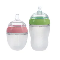 

03 ECO Friendly Nursing Newborn Wide Neck Anti Colic Collapsible Sipper Milk Nipple Feeder Set Silicone Baby Feeding Bottle