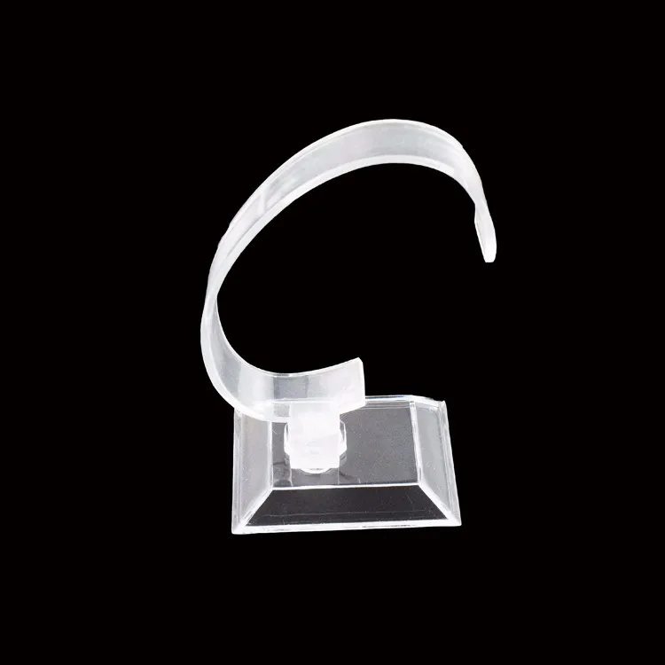 

Clear Acrylic Watch Display With C Ring And Special Base Stands for Precious Wrist Watches Clear Acrylic Watch Display, White