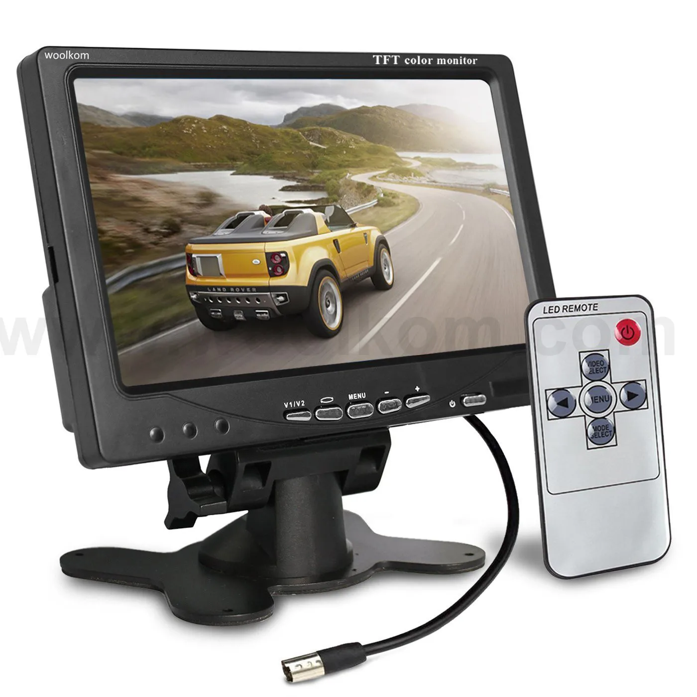 Wireless IR Remote 2CH 7'' TFT LCD Screen Monitor For Car VCR Mobile DVR Camera 