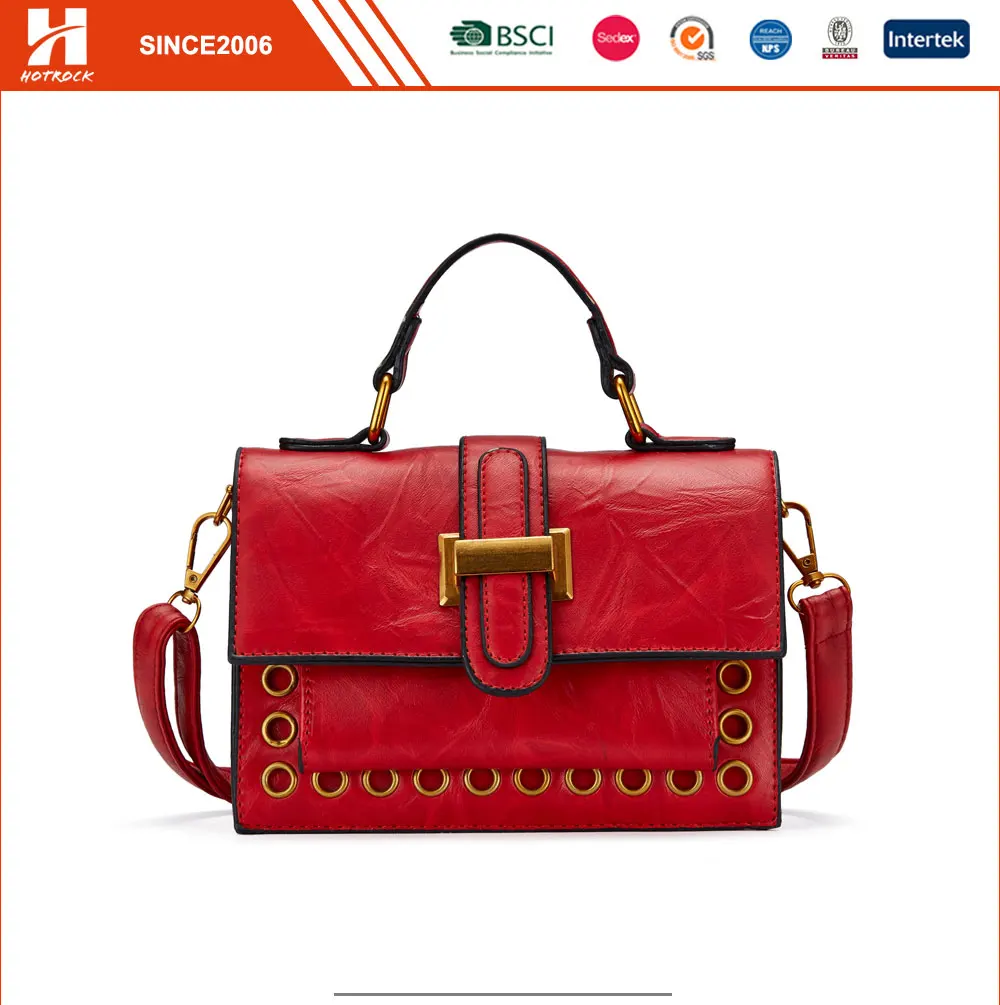 Classic Luxury Crossbody Bags Red Faux Leather Handbags for Women .jpg