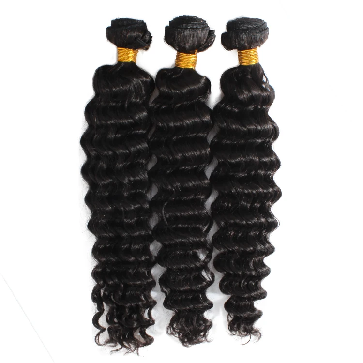 

Top grade deep wave virgin cuticle aligned human hair weave bundles