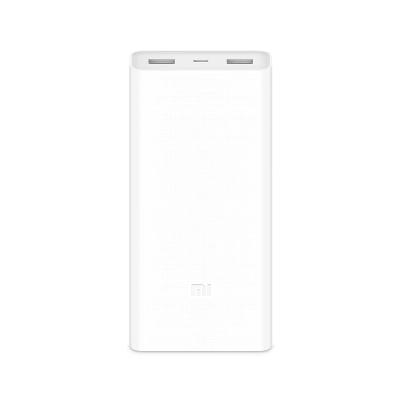 

International Version Xiaomi Power Bank 2C 20000mAh 2USB MI Powerbank 2C 20000 mAh Fast charger, White