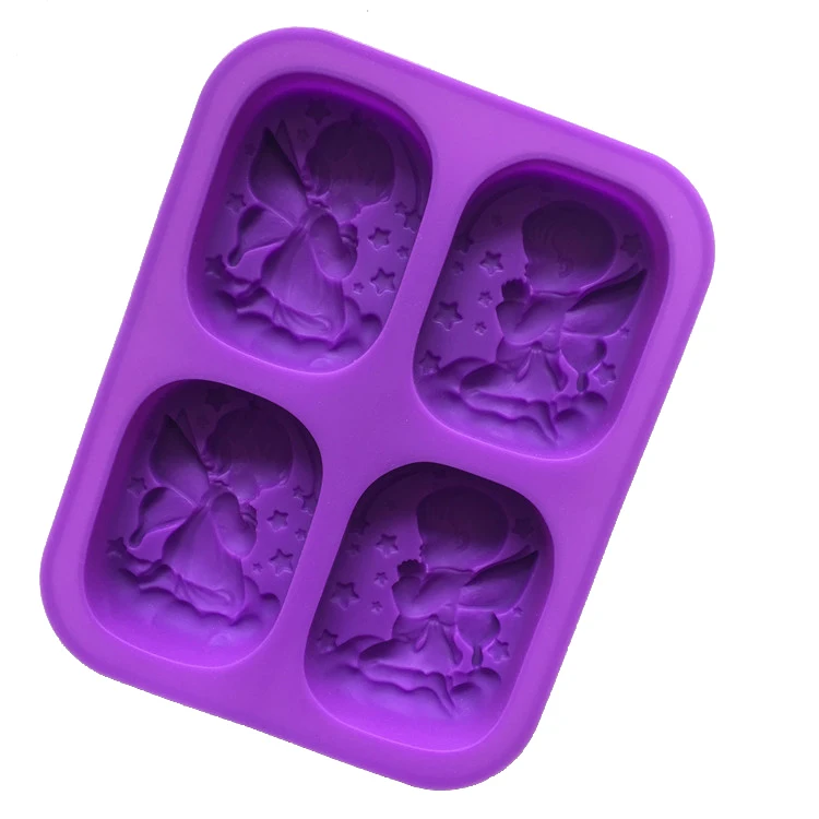 

valentine Decoration Boy Girl rectangle Angel Silicone molds for handmade soap making, Random