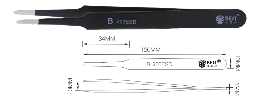 Brand new esd tweezer Anti-static Tweezers repair tool