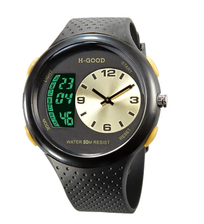 

H-GOOD 763 Casual Fashion Analog Led Digital Waterproof Colorful Electronic Quartz Watches, 6 colors