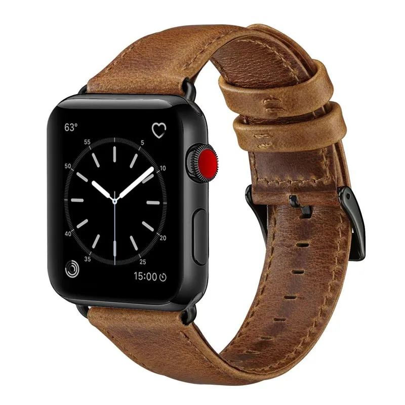 New Arrive Amazon Hot Brown Color Ultra Thin Retro Leather Band for Apple Watch watch strap 5/4/3/2/1 38 40 42 44 mm