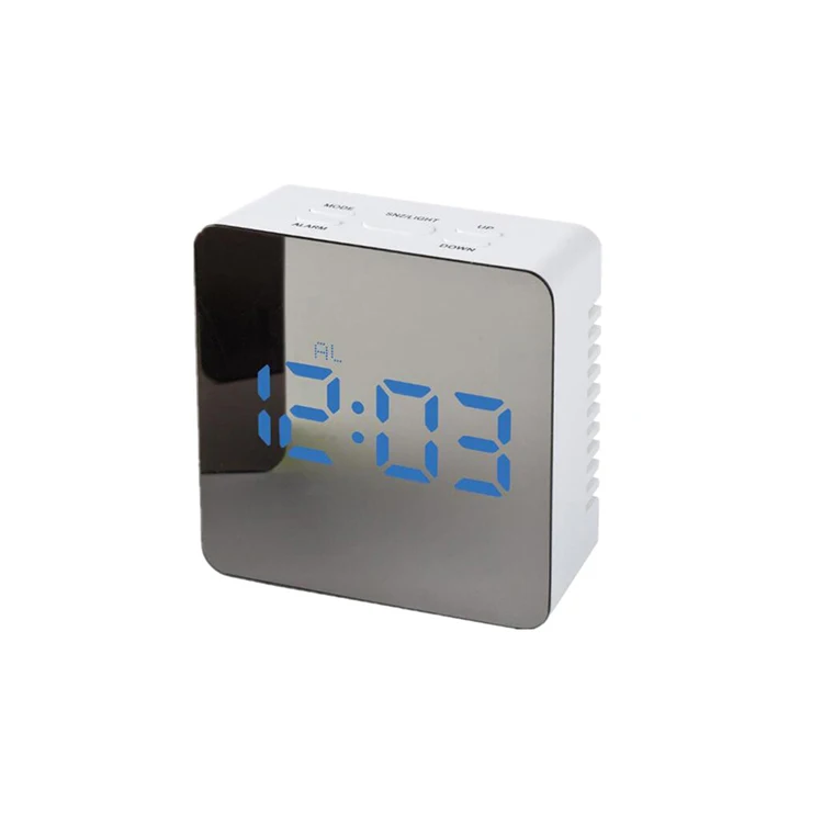 

LED Bathroom Mirror With Digital Clock Square Alarm Clock