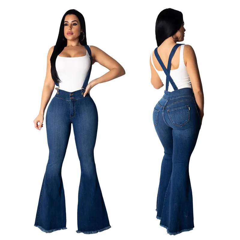 

90510-MX34 boot cut pant long denim jeans rompers womens