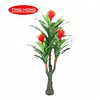 TH-1973 60 Leaves lucky artificial tree with red flowers for indoor decoration