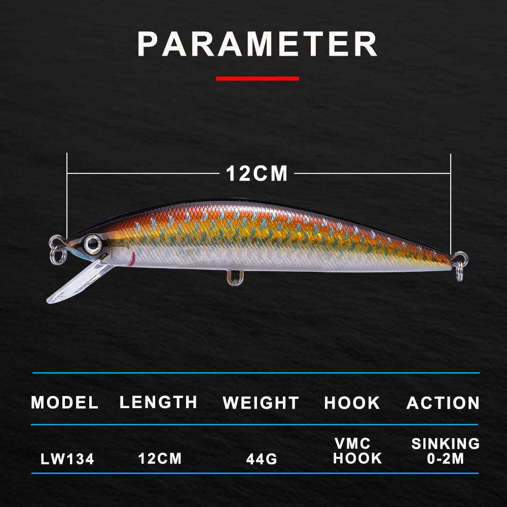 

120mm 44g fishing accessories tuna lures big game fishing lures minnow