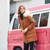 Winter Clothes White Duck Down long Coat Hooded Fur Collar Down Jacke