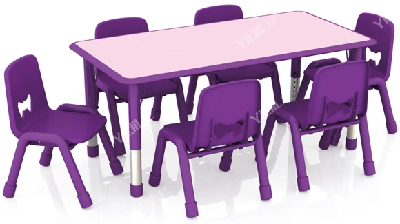 Wholesale High Quality Plastic School Chair And Desk Cute Purple