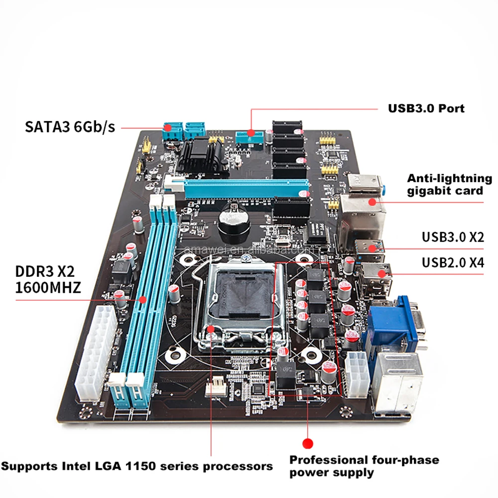 Bitcoin Mining Rig Motherboard With 6pci-e Slot,Intel Core ...