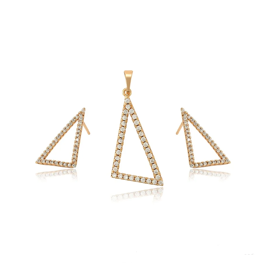 

65006 xuping jewelry fashion simple triangle shape jewelry set for women