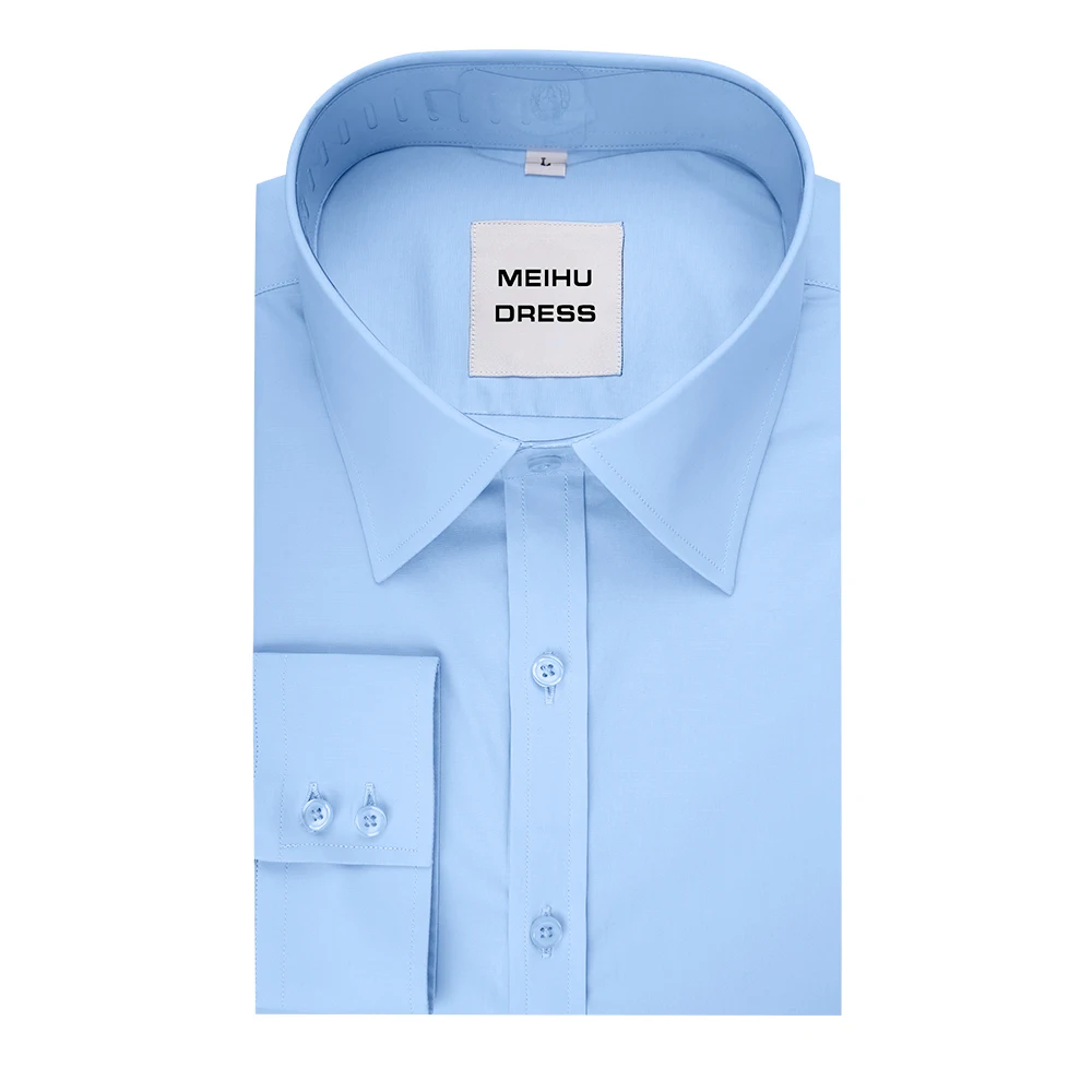 

Custom high quality long sleeve solid color dress shirts for men, Colors