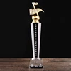 Hot metal notes music awards crystal trophy K9 material for piano competition