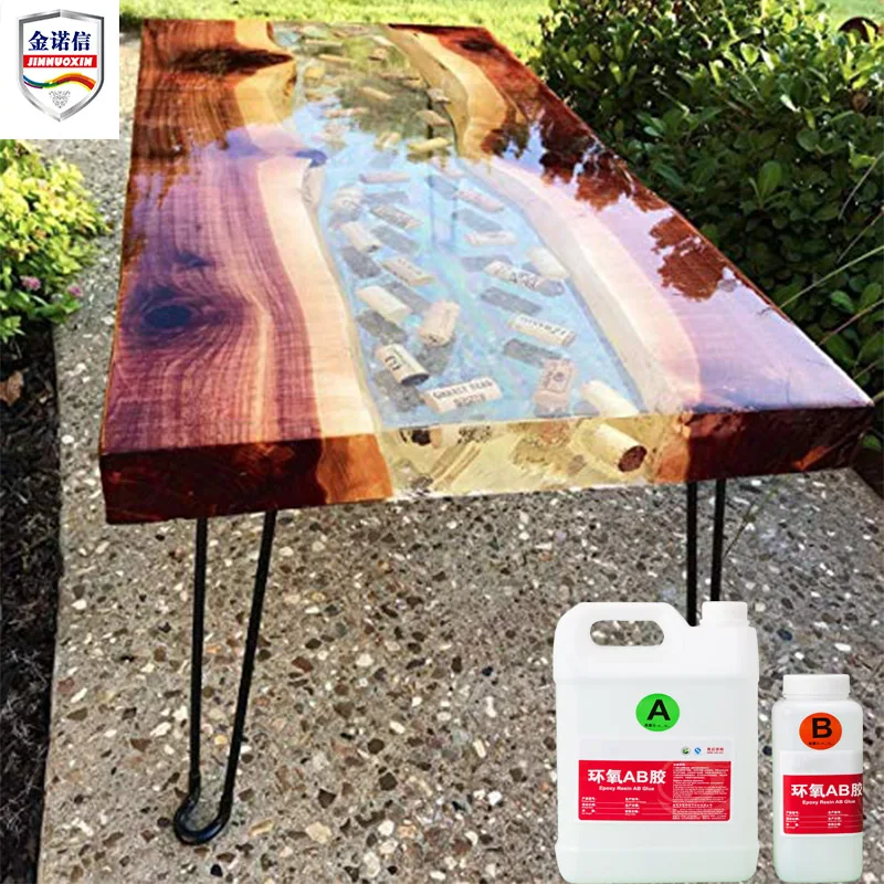 
Wood Resin Table Crystal Clear Bar Table Top Epoxy Resin and AB Glue 