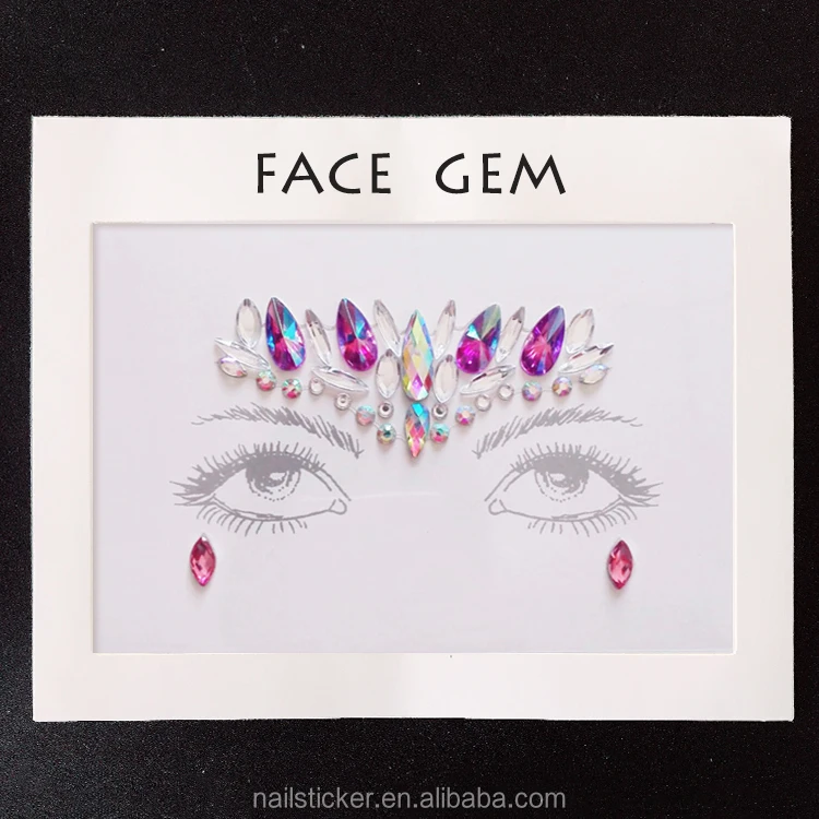 face gem jewels rave face crystal