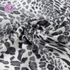 High quality custom logo luxury snow leopard chiffon fabric digital print