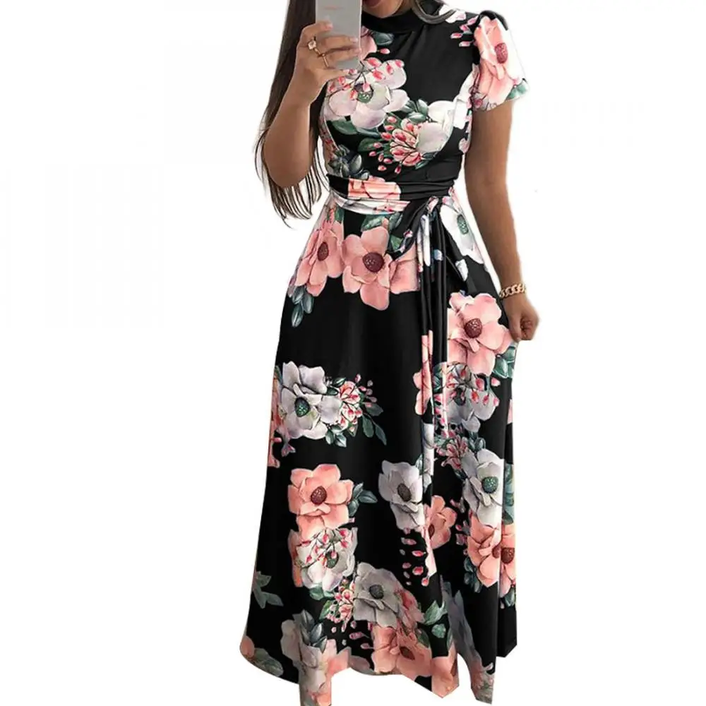 

hot sale Polyester & Cotton flower dress Sheath One-piece Dress big pendulum type 224659