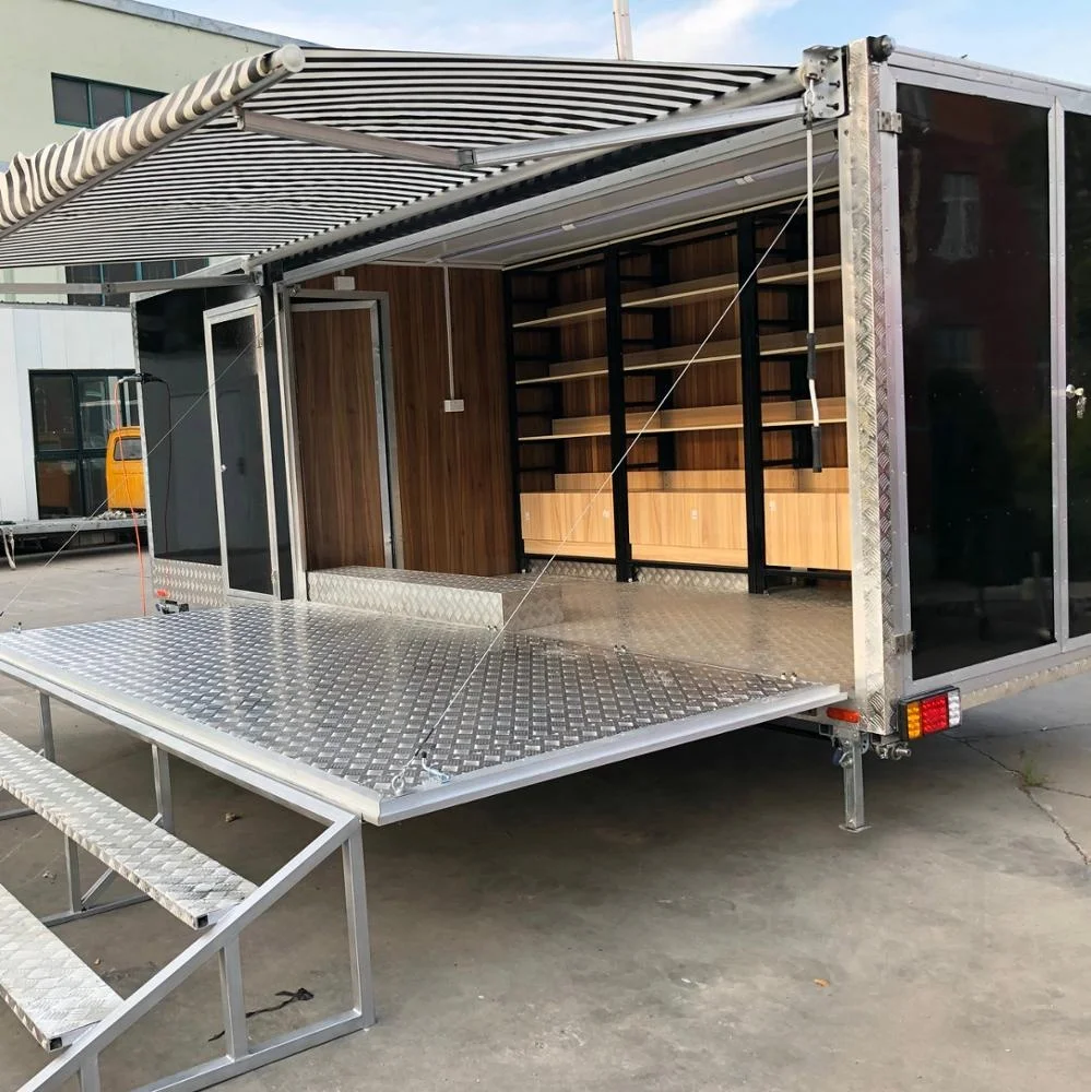 
Customized outdoor aluminum mobile shop trailer export to Australia 