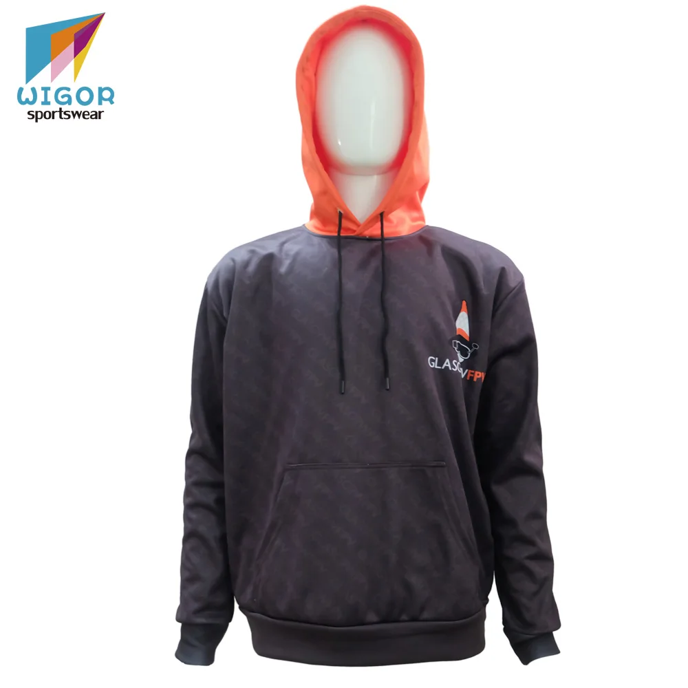 

Hot Sale Poly-Fleece Fabric Wind-Proof Custom Sublimated Pull Over Hoodie