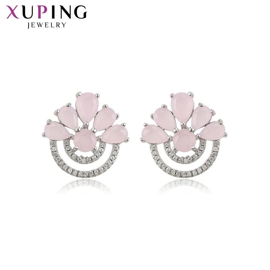 

E-1000019 XUPING fashion Cat claw shape zircon luxury earring, Pink