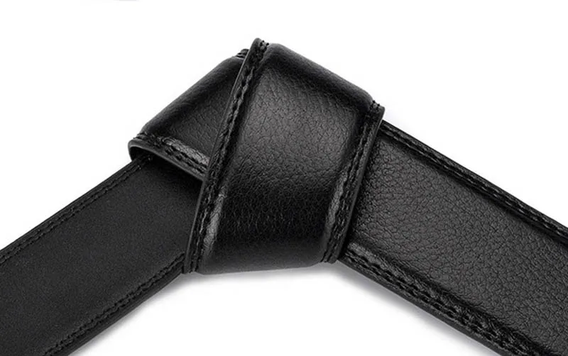 Classic Formal Leather Men's Automatic Buckle Belt Without Buckles