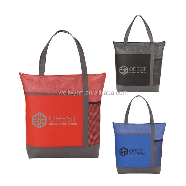 Custom Eco Friendly Zippered Main Compartment 80g Non Woven