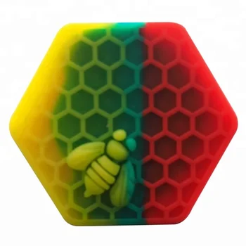 Hexagon Shape Silicone Jar Wax Oil Containers Honey Bee Storage